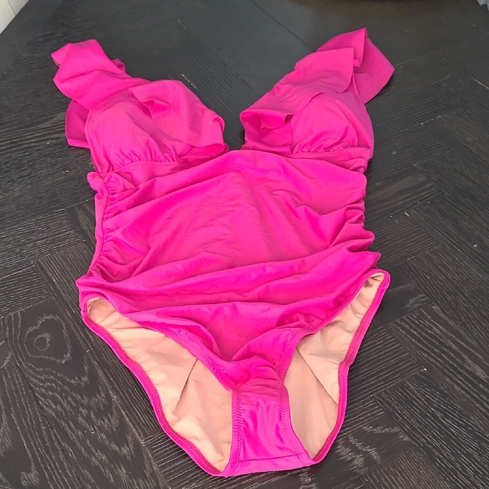 NWT J. Crew Ruched ruffle one-piece swimsuit